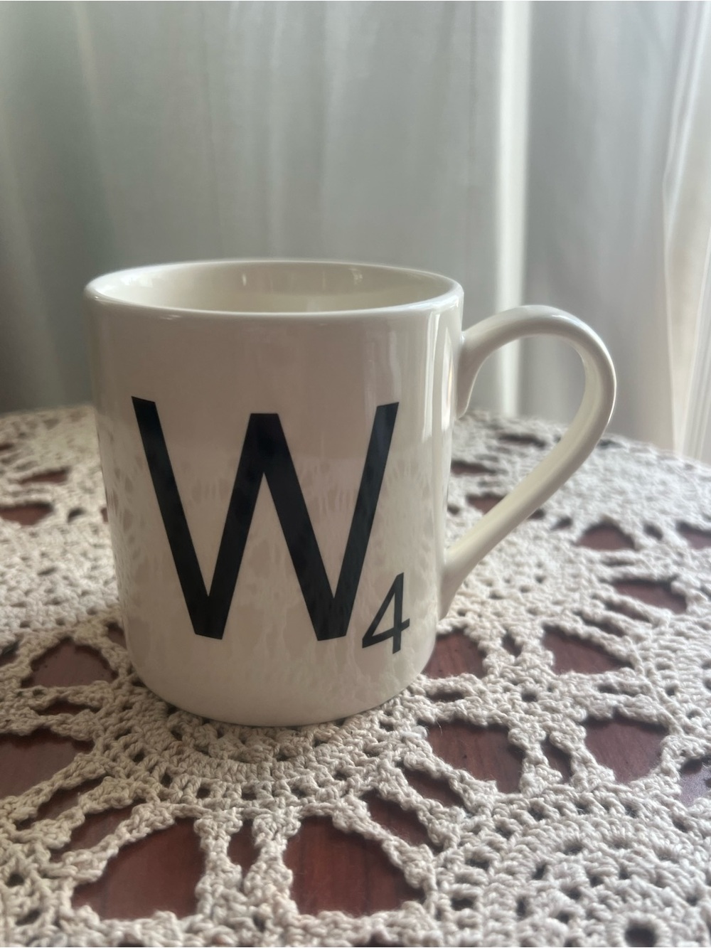Scrabble W Letter Mug 2014 Wild & Wolf Crossword Game Coffee Tea Cup Rare